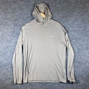 Free Fly Hoodie Mens L Light Gray Bamboo Blend Quick Dry Thumb Holes